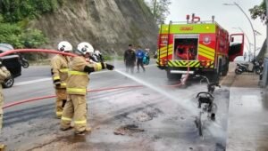 Kondisi Motor Supra yang Terbakar Di Jalan Baru Undip (Foto: Dok. Damkar Kota Semarang)