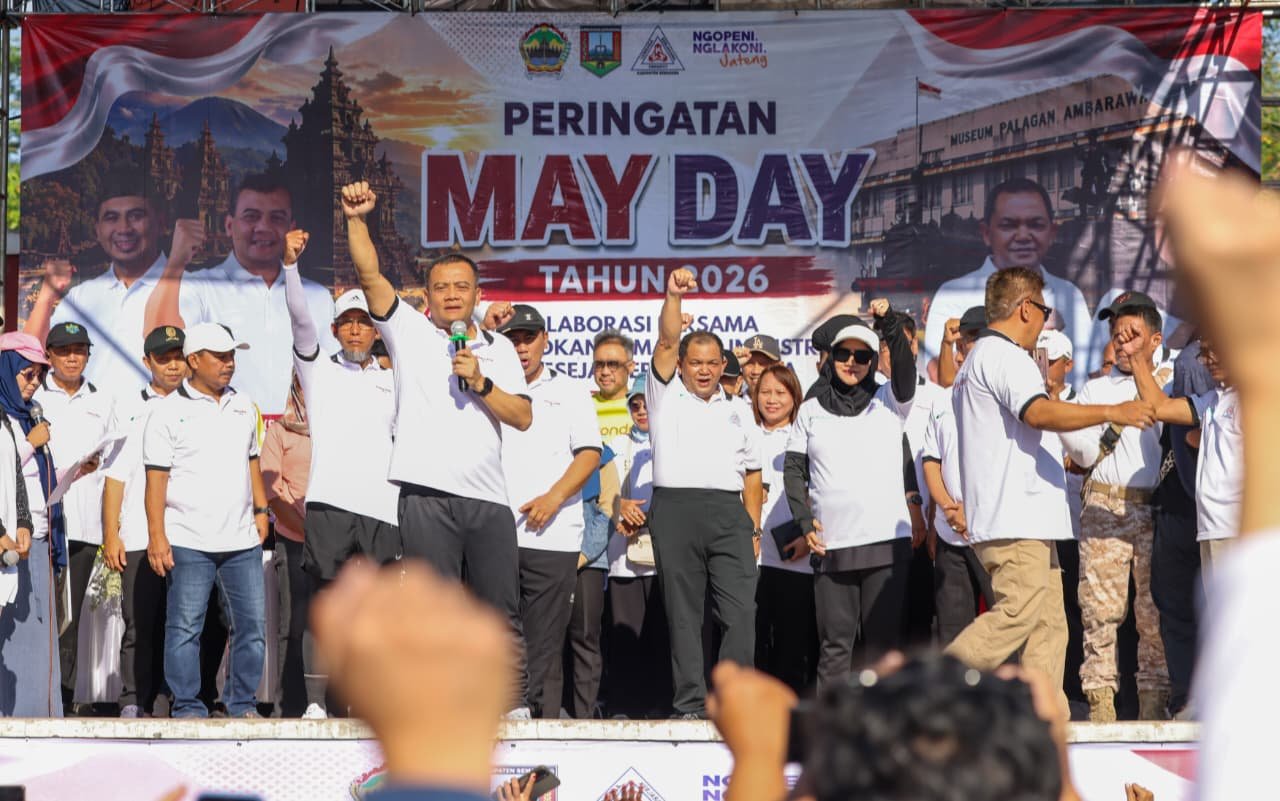 May Day 2026 di Ungaran, Ahmad Luthfi Tegaskan Peran Buruh sebagai Penggerak Ekonomi