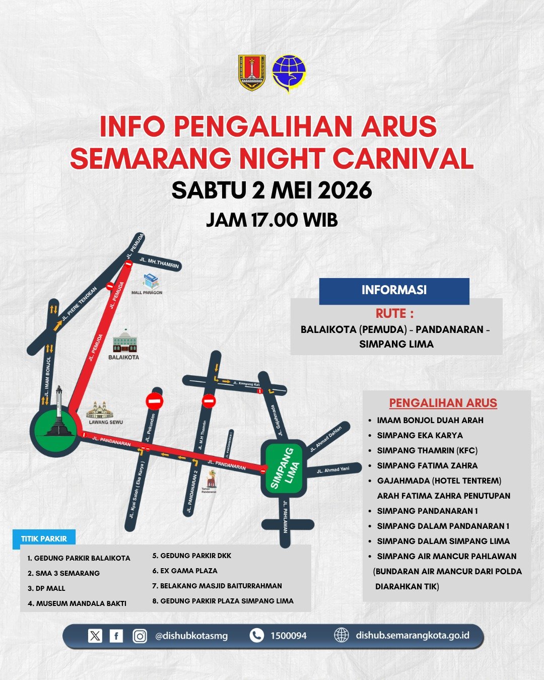 SNC 2026 Digelar, Pemkot Semarang Terapkan Rekayasa Lalu Lintas Mulai Sabtu Sore