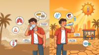 ilustrasi kemarau. (foto : gemini.ai)