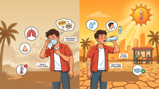 ilustrasi kemarau. (foto : gemini.ai)