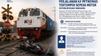 Ilustrasi kecelakan kereta tabrak sepeda motor di Semarang Ilustrasi kecelakan kereta tabrak sepeda motor di Semarang