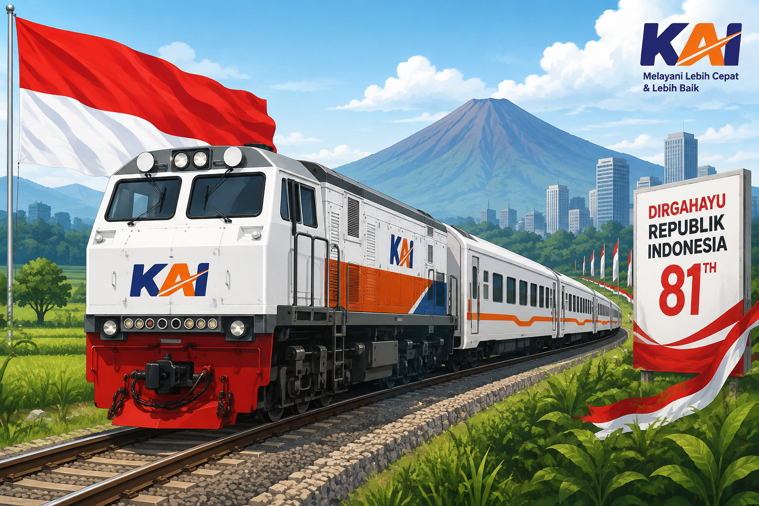 Semarak HUT ke-81 RI, KAI Beri Diskon Tiket Kereta Api Jarak Jauh 17 Persen Semarak HUT ke-81 RI, KAI Beri Diskon Tiket Kereta Api Jarak Jauh 17 Persen
