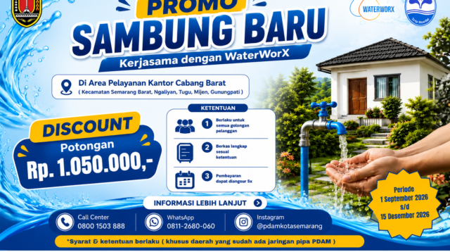 Promo Sambung Baru Tirta Moedal hingga Rp1,05 Juta, Berlaku di 5 Wilayah Semarang