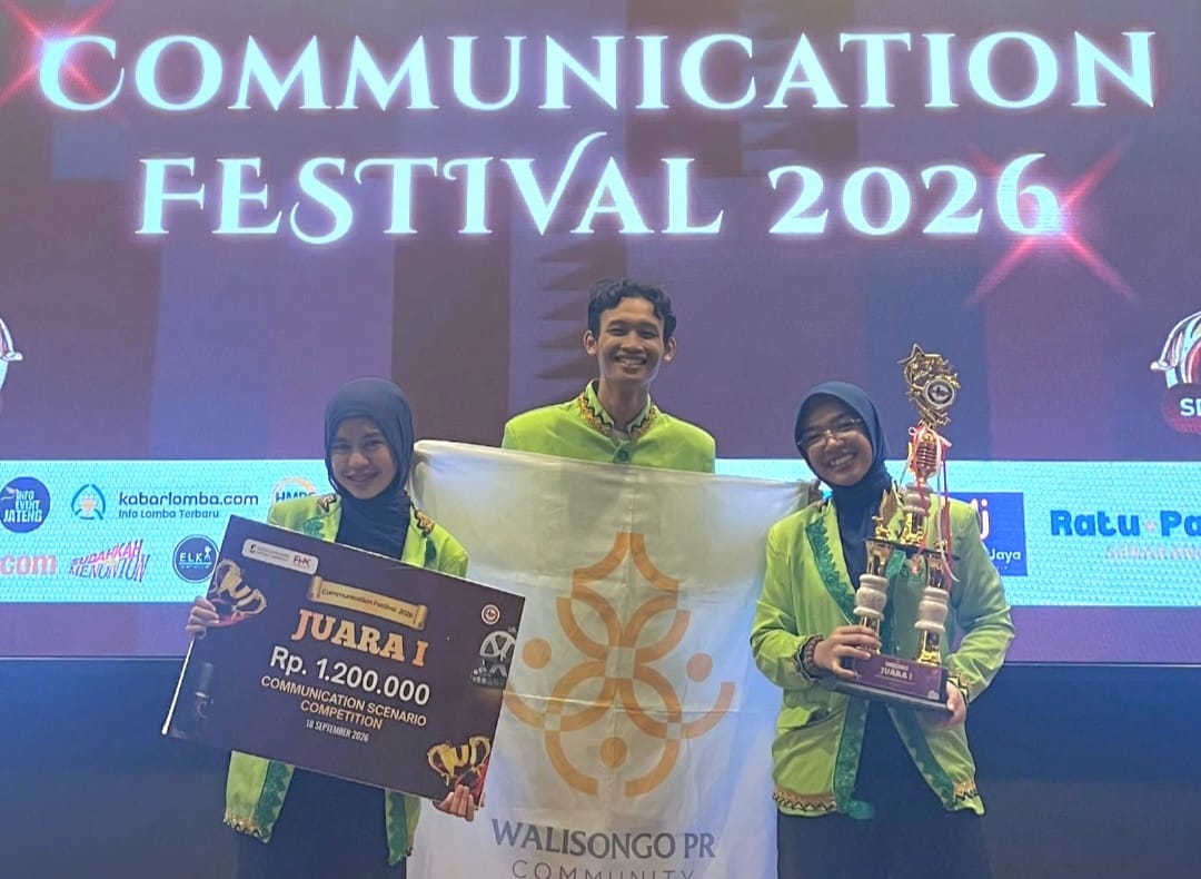 Tim UIN Walisongo Semarang Raih Juara 1 Nasional Communication Scenario Commfest 2026 Tim UIN Walisongo Semarang Raih Juara 1 Nasional Communication Scenario Commfest 2026