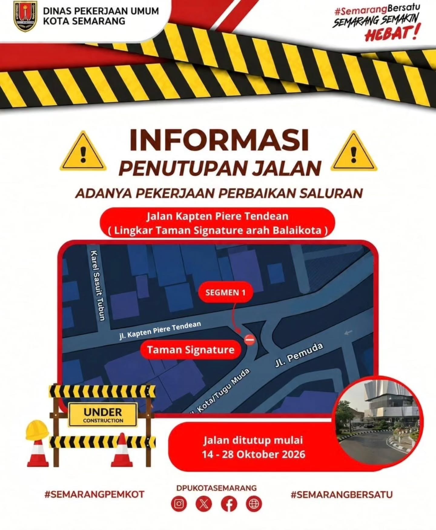 DPU Semarang Tutup Sementara Jalan Kapten Piere Tendean hingga 28 Oktober 2026 DPU Semarang Tutup Sementara Jalan Kapten Piere Tendean hingga 28 Oktober 2026